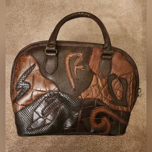 Brown Patchwork Handbag